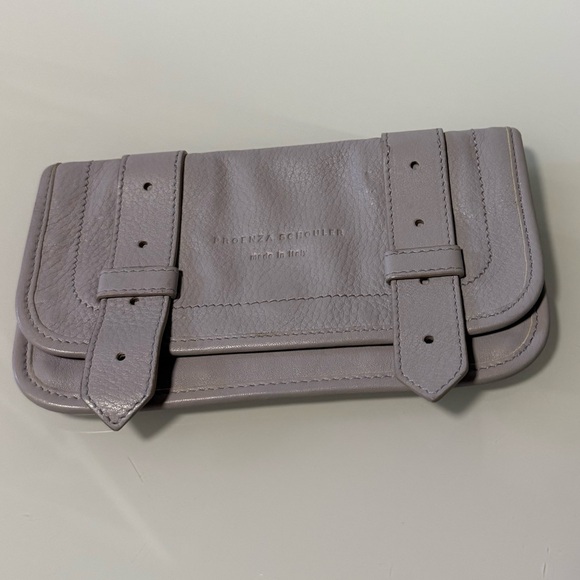 Gray Lilac Leather Women's Clutch - Picture 5 of 17